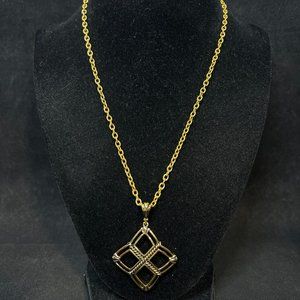 Lia Sophia X-Treme Gold tone Pendant W/Gold Tone Cable Chain Necklace (4244)